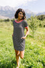 Later Skater T-shirt Dress With Hot Pink Trim