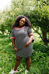 Later Skater T-shirt Dress With Hot Pink Trim