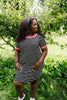 Later Skater T-shirt Dress With Hot Pink Trim