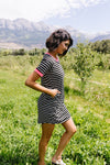 Later Skater T-shirt Dress With Hot Pink Trim