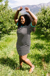 Later Skater T-shirt Dress With Turquoise Trim
