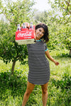 Later Skater T-shirt Dress With Turquoise Trim