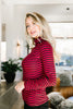 Layer Away Striped Turtleneck In Red