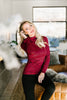 Layer Away Striped Turtleneck In Red