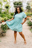 Little Sweetie Floral Dress In Aqua