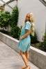 Little Sweetie Floral Dress In Aqua