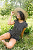 Lounge Town Striped Romper In Black