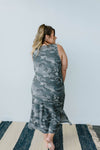 Minimum Exposure Camo Midi Dress