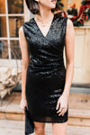 Onyx Opulence Sequined Dress