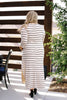 Oatmeal + Black Striped Maxi Dress