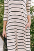 Oatmeal + Black Striped Maxi Dress