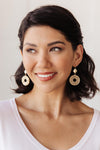 Ornate Circle Hook Drop Earrings