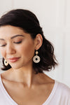 Ornate Circle Hook Drop Earrings