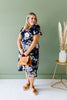 Pale Poppies Midi Dress