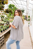 Perfect Type Pinstripe Top In Gray