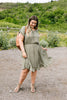 Ruffled Olive Swiss Dot Dress