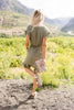 Ruffled Olive Swiss Dot Dress