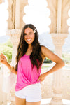 Simply Twisted Tank In Pink