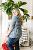 Sporty Striped Cardi In Blue