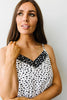 Spotted Contrast Camisole In Ivory