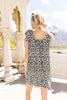 Spotted Rosette Dress In Black