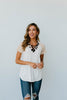 Strappy & Spotty V Top In Taupe