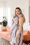 Striped Delight Ruffled Wrap Dress