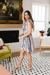 Striped Delight Ruffled Wrap Dress