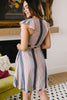 Striped Delight Ruffled Wrap Dress