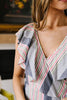 Striped Delight Ruffled Wrap Dress