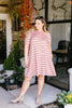 Stripes T-Shirt Dress In Rose