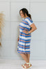 Sunny Day Striped T-Shirt Dress In Blue