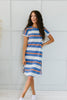 Sunny Day Striped T-Shirt Dress In Blue