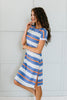 Sunny Day Striped T-Shirt Dress In Blue