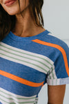 Sunny Day Striped T-Shirt Dress In Blue