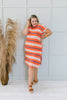 Sunny Day Striped T-Shirt Dress In Orange
