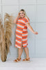 Sunny Day Striped T-Shirt Dress In Orange