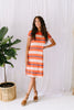 Sunny Day Striped T-Shirt Dress In Orange