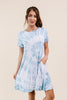 Swirl Tie Dye Dress In Aqua