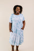 Swirl Tie Dye Dress In Aqua