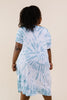 Swirl Tie Dye Dress In Aqua
