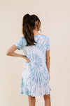 Swirl Tie Dye Dress In Aqua