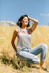 Tank Heavens Floral & Stripes Top