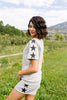 Three Star Top In Heather Gray