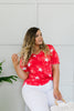 Tie Dye Glory V-neck In Red