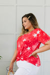 Tie Dye Glory V-neck In Red