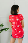 Tie Dye Glory V-neck In Red
