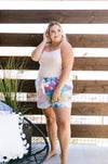 Tie Dye Swirls Shorts In Purple