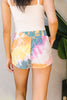 Tie Dye Swirls Shorts In Yellow