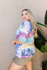 Tie Dye Swirls Top In Purple